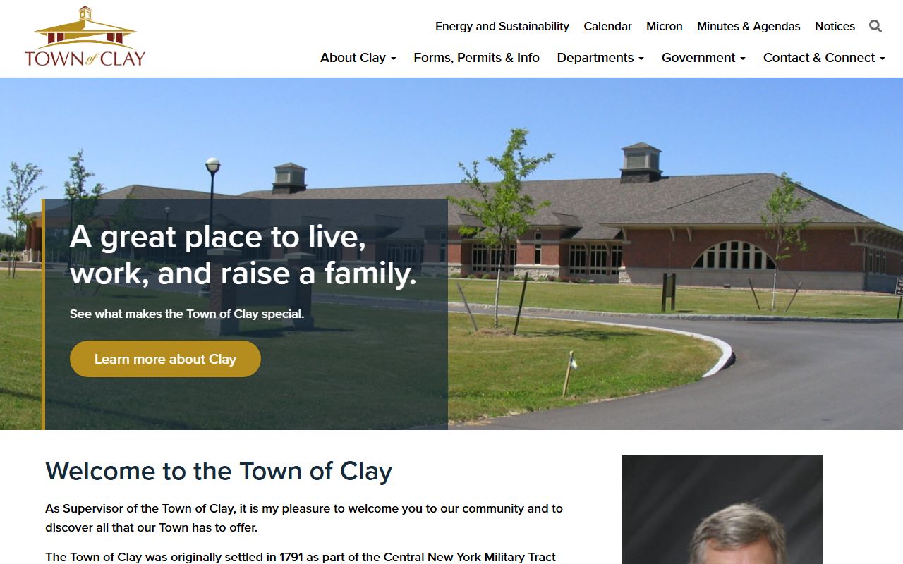 Town of Clay website for Clay bankruptcy records