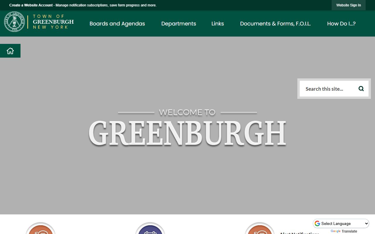 Greenburgh town website for Greenburgh bankruptcy records