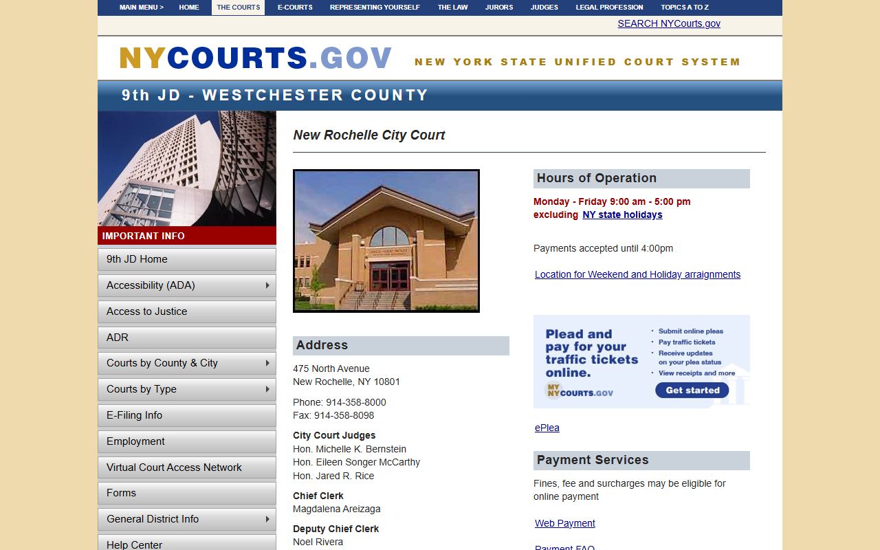 New Rochelle City Court for New Rochelle bankruptcy records
