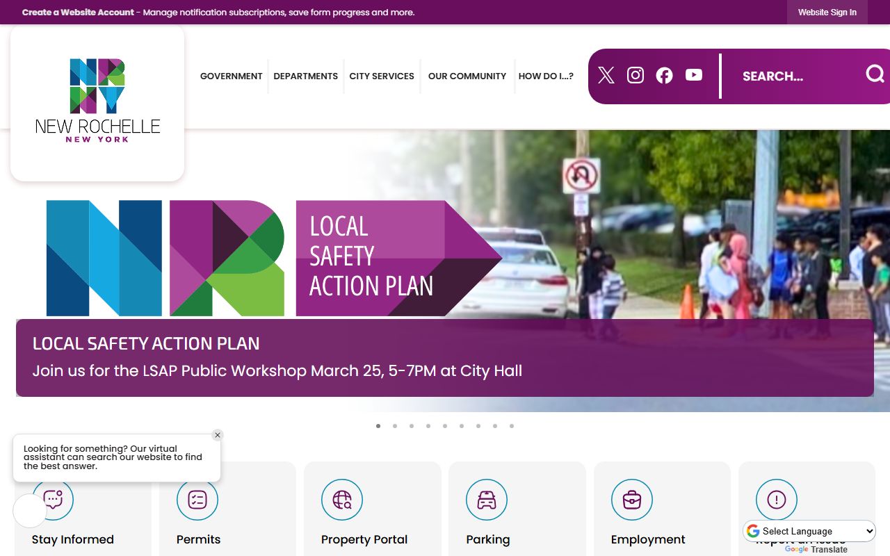 New Rochelle city website for New Rochelle bankruptcy records