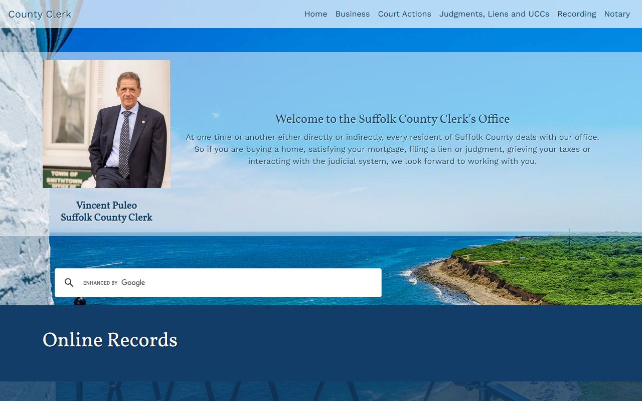 Suffolk County Clerk online records for Southampton bankruptcy records