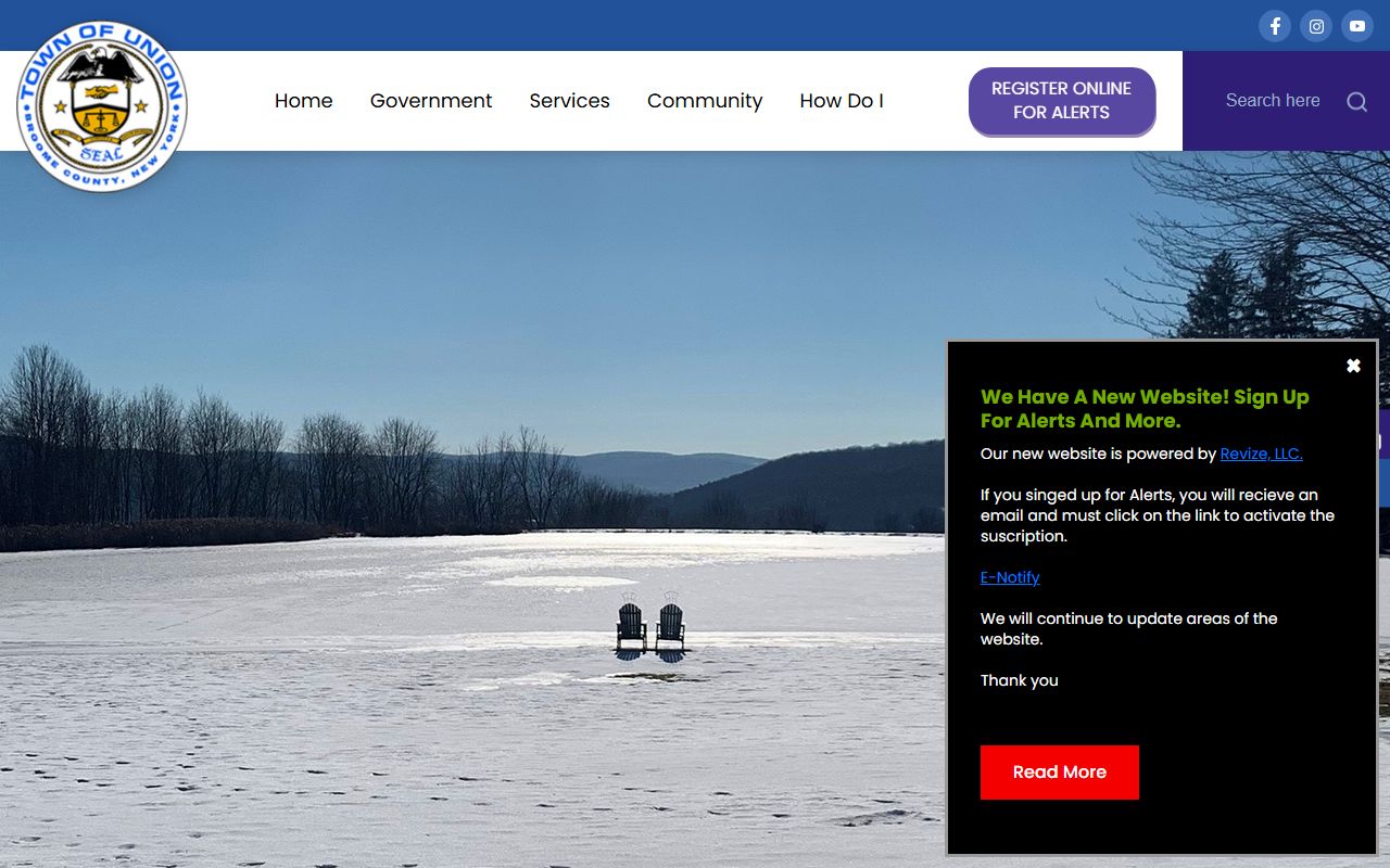 Union Town Clerk website for Union bankruptcy records