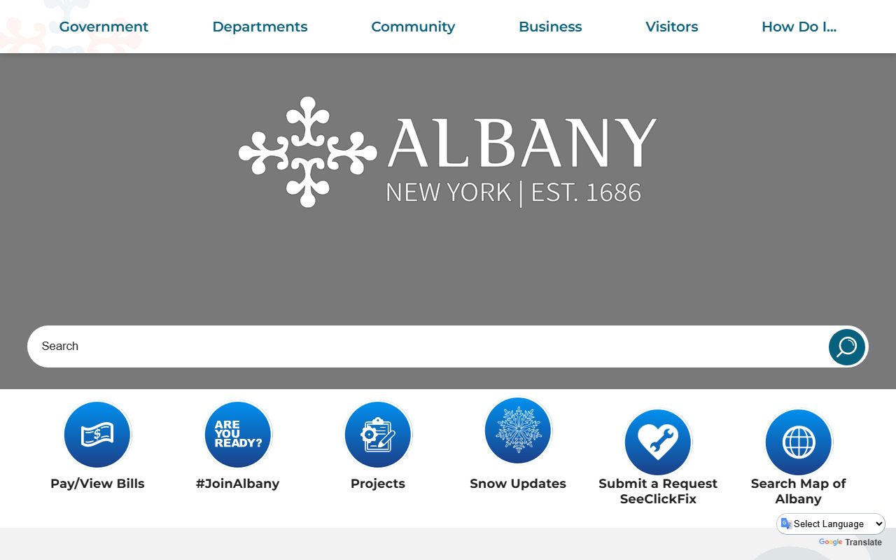 City of Albany website for Albany County bankruptcy records information