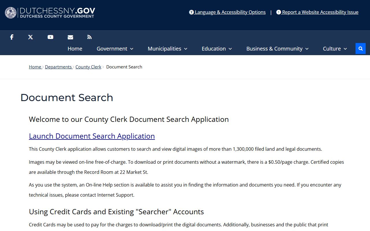 Dutchess County document search portal for bankruptcy records research