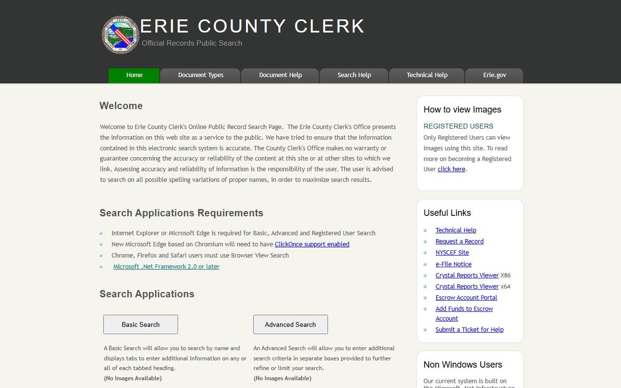 Erie County online records search for bankruptcy records