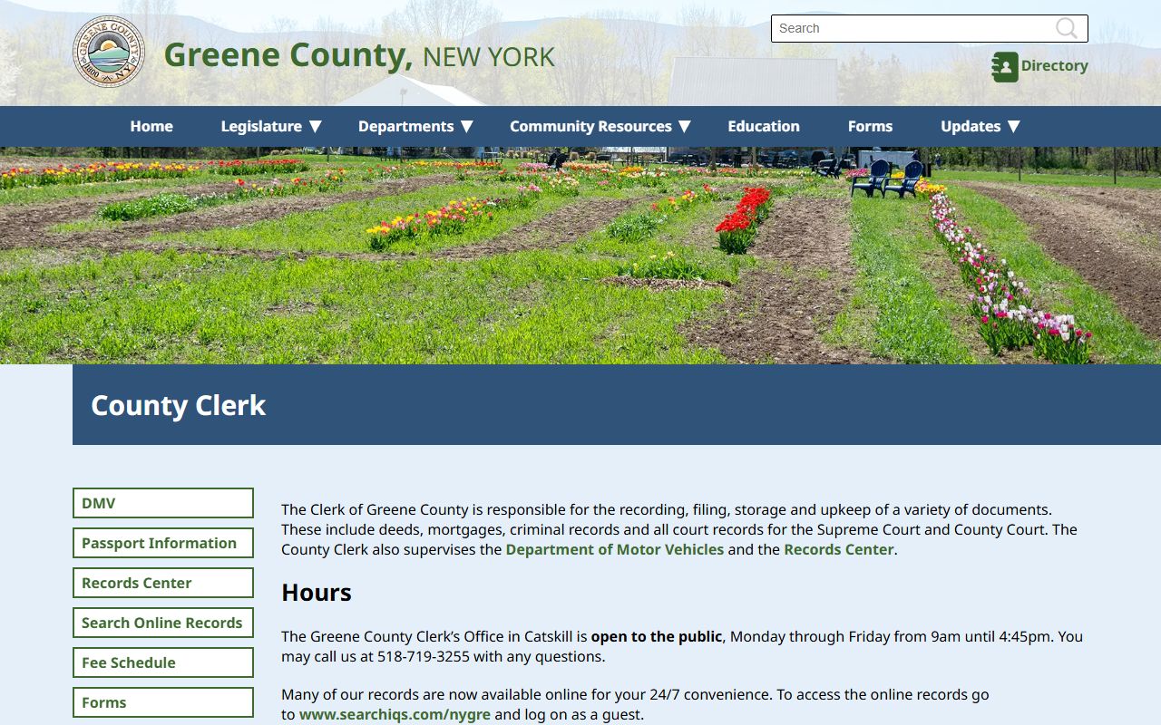 Greene County Clerk office for Greene County bankruptcy records research