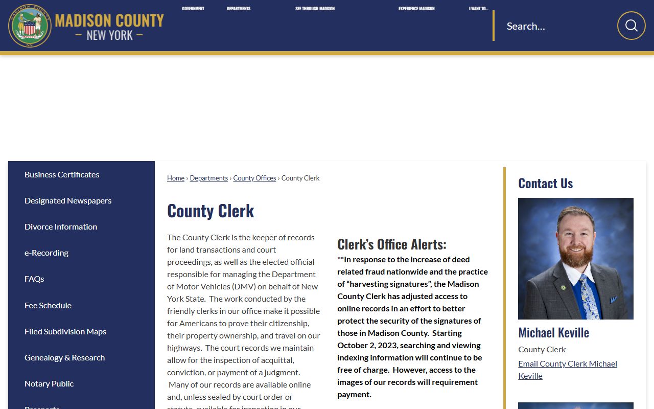 Madison County Clerk office for Madison County bankruptcy records