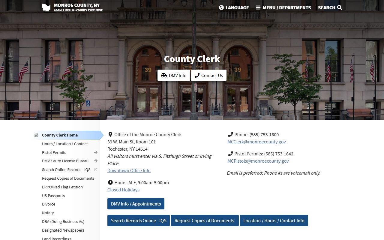 Monroe County Clerk office for Monroe County bankruptcy records