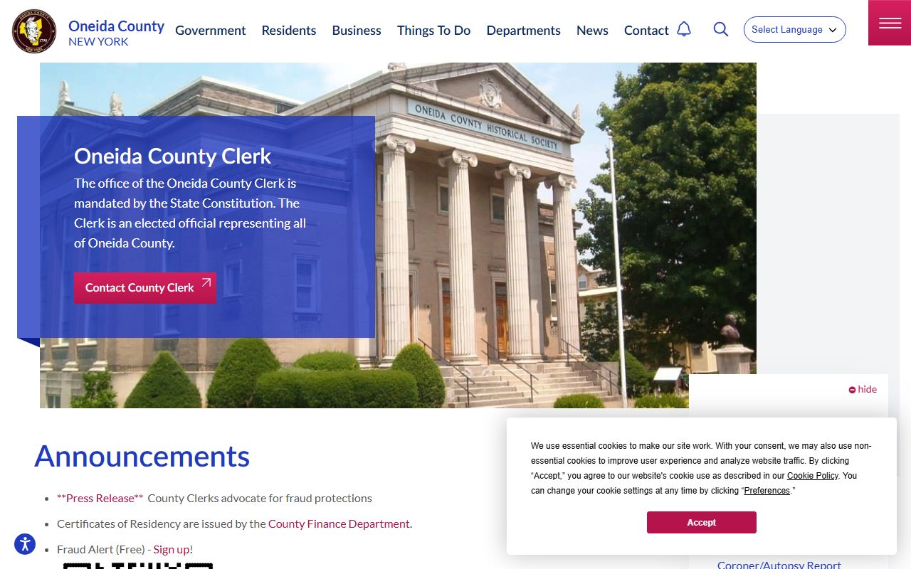 Oneida County Clerk office for bankruptcy records research