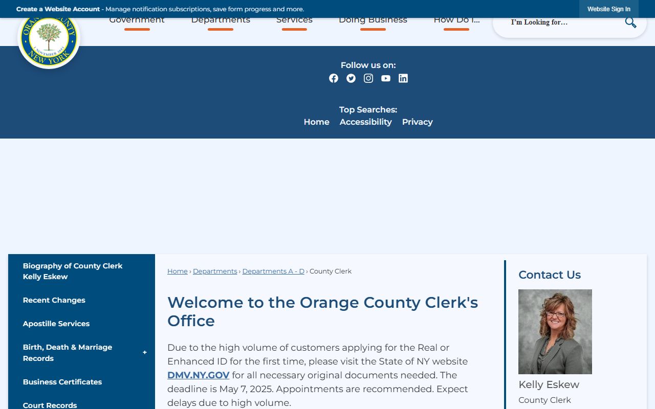 Orange County Clerk office for bankruptcy records research