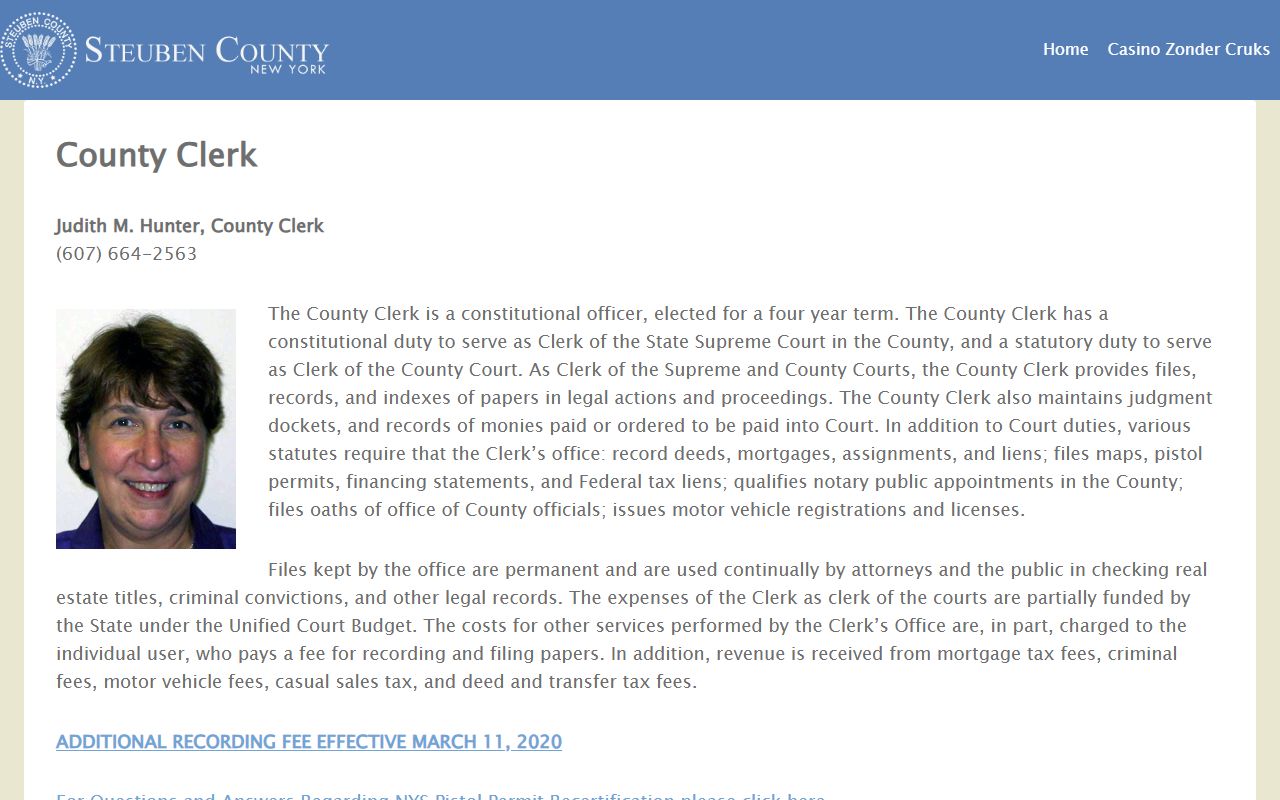 Steuben County Clerk office for Steuben County bankruptcy records research