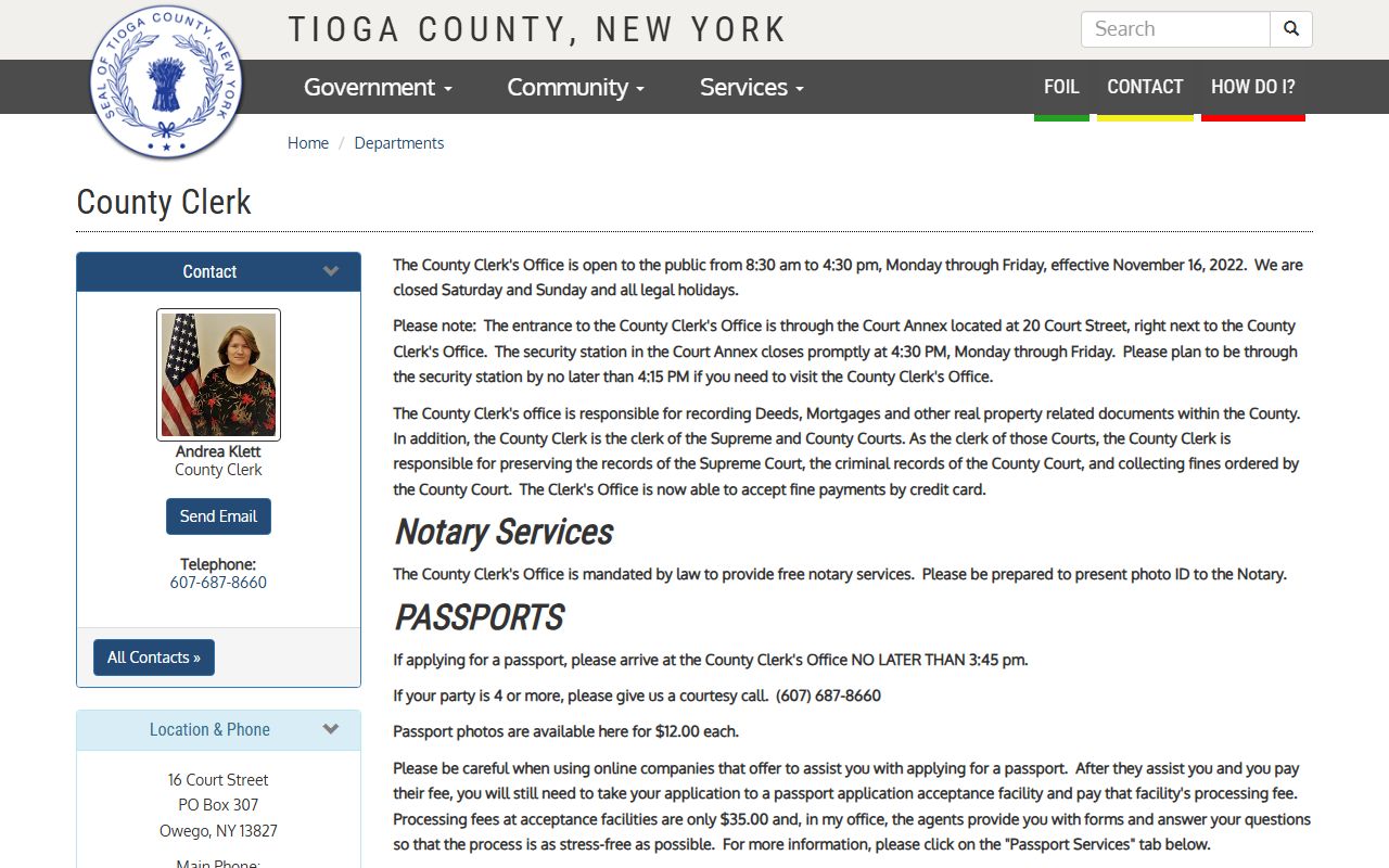 Tioga County Clerk office for Tioga County bankruptcy records research