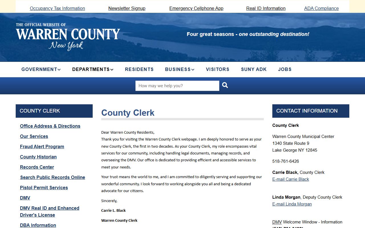 Warren County Clerk office for Warren County bankruptcy records