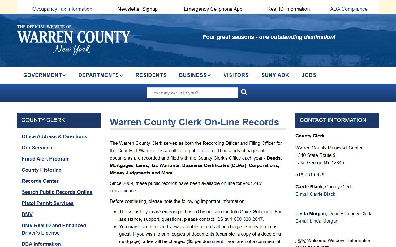 Warren County online records search for bankruptcy records research